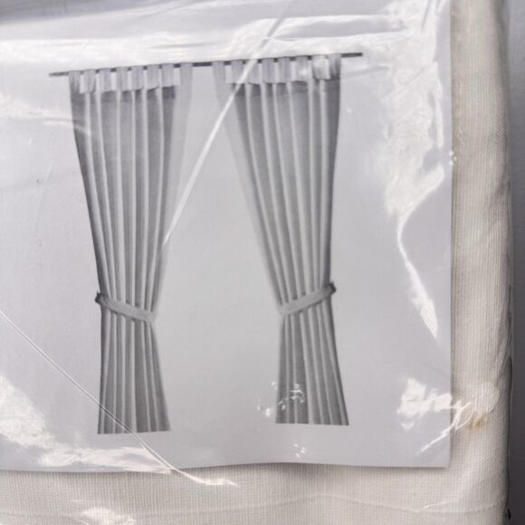 Ikea LENDA Curtains with tie backs 55x98" 1 pair white Cotton 301.119.78 - NEW - Picture 3 of 9